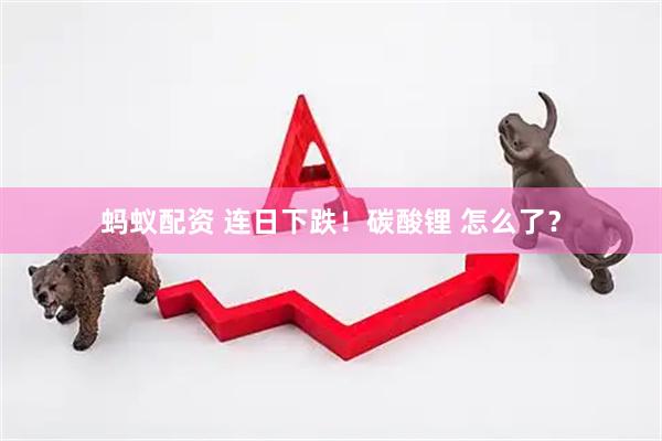 蚂蚁配资 连日下跌！碳酸锂 怎么了？